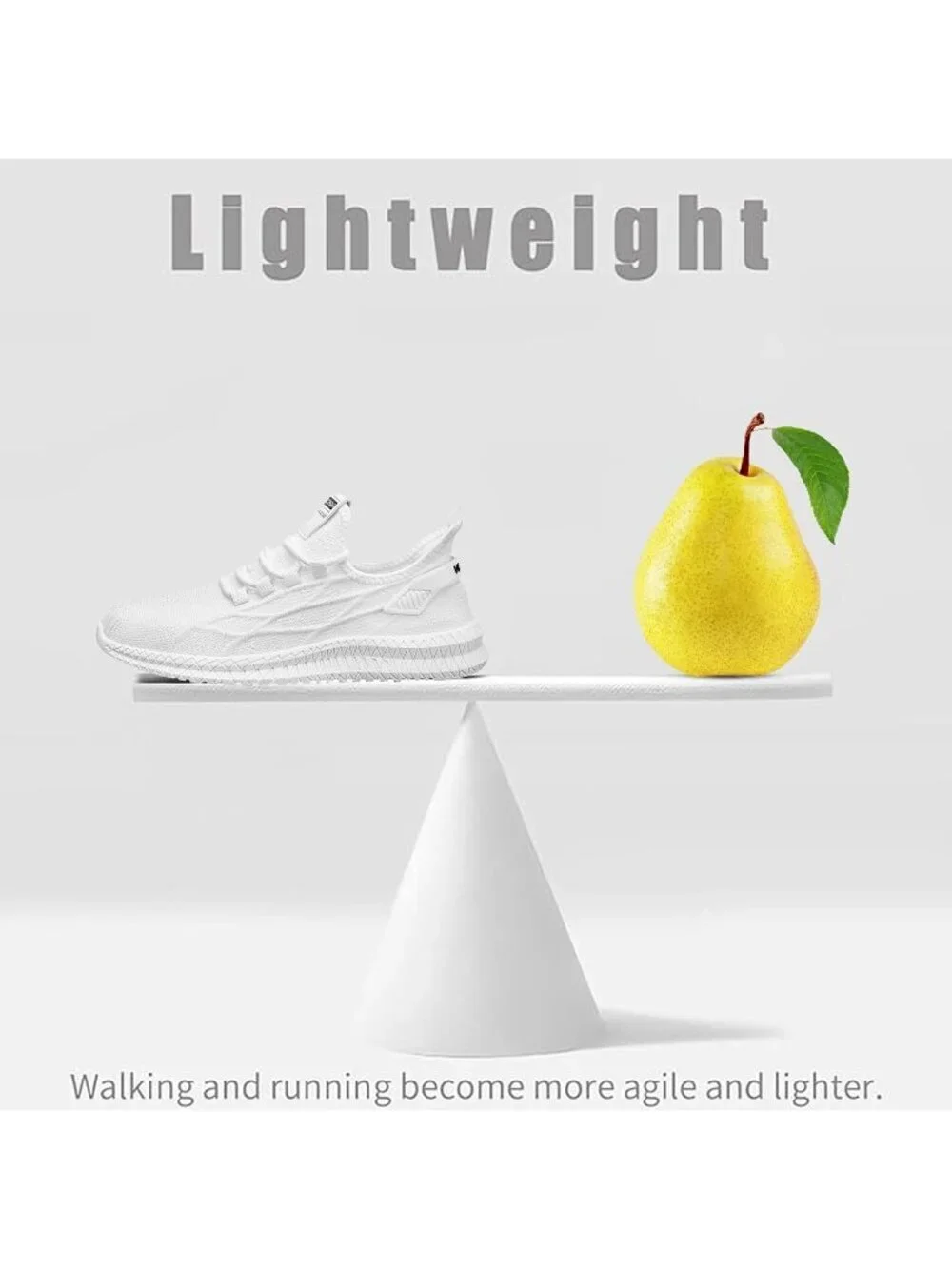 Men's White Running Shoes Non Slip Athletic Fashion Lightweight Mesh Sneakers